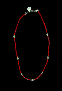 Nina Lapchyk 18" teardrop coral  beads w/spacers necklace   #18