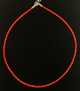Nina Lapchyk 18" delicate faceted round coral beads #11