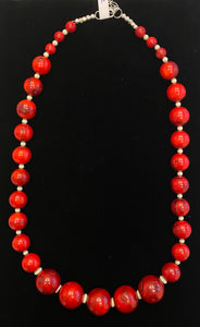 Nina Lapchyk 24"  large coral bead necklace  #2
