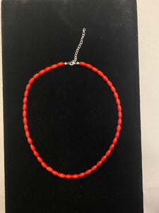 Nina Lapchyk 18”oval bead coral necklace  #7