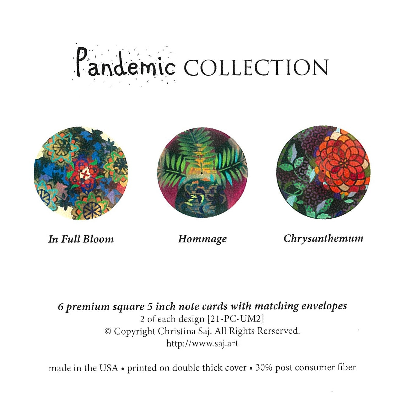 Pandemic Collection  Christina Saj Card Set  Set of 6