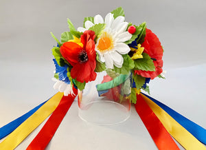Vinok with multicolor flowers and ribbons