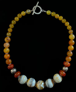 Yara Litosch single strand large faceted agates necklace #47