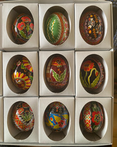 Pysanky eggs with floral patterns , assorted