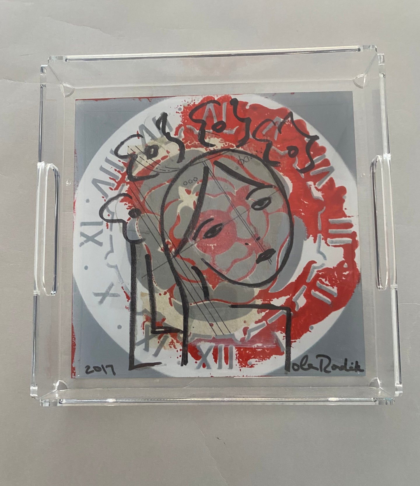 Ola Rondiak Girl in Vinok  2017 Acrylic lucite tray