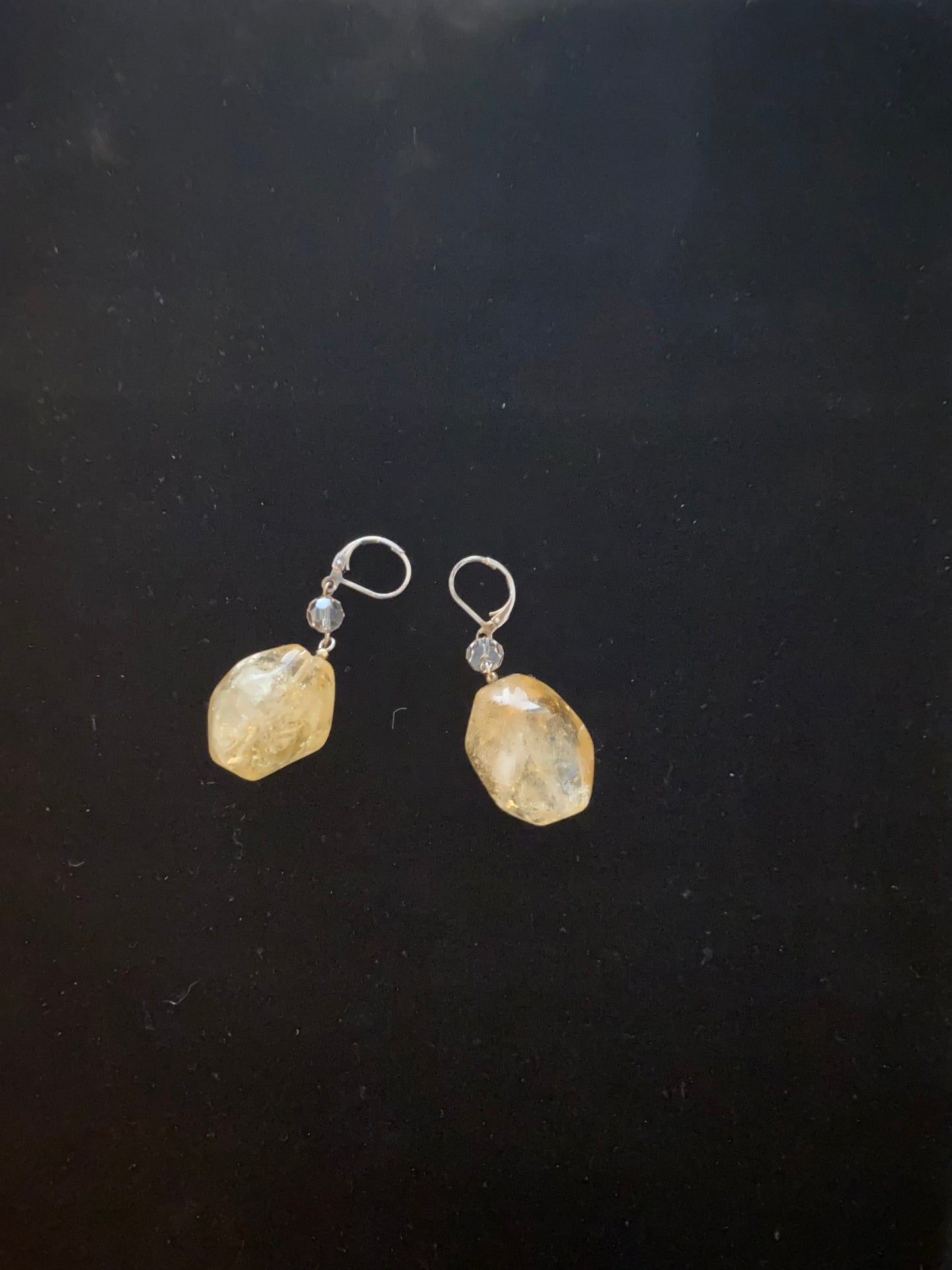 Yellow quartz drop earrings