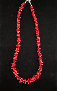 Nina Lapchyk  21" dark red coral branch necklace  #99